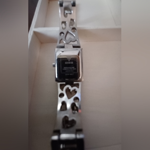 Womens Silver with Stones Watch, Heart cut out Band Design - Picture 5 of 6